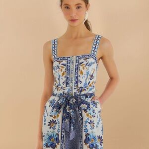 NWT FARM Rio Off-White Ana Tapestry Romper